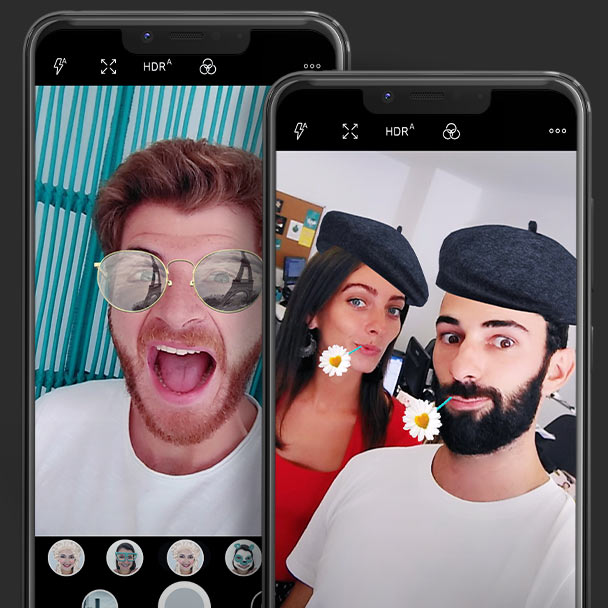 Filter feature represented by several pictures effects