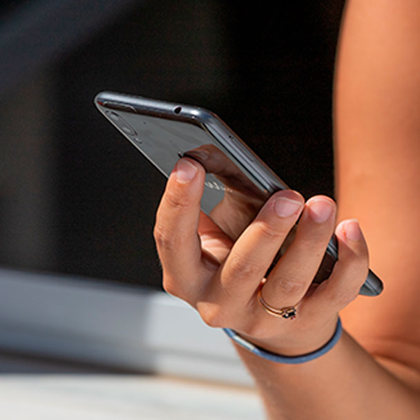 Mobile demonstrating the NFC feature